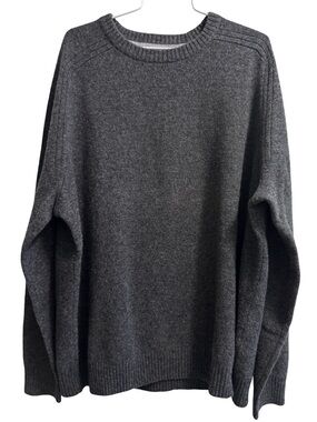 Lands’ End Long Sleeve Lambswool Crewneck Sweater Charcoal Gray Size XXL